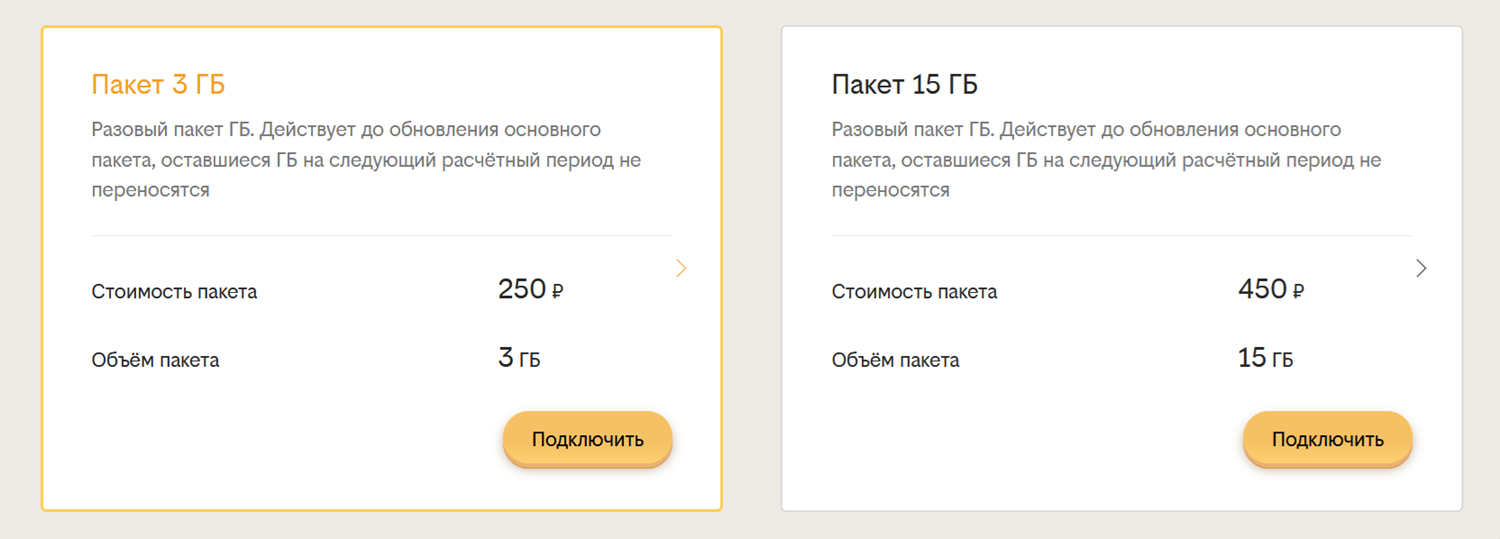 Пакеты интернета от билайн